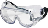 MCR Safety 2235R Economy Polyvinyl Chloride Strap Indirect Ventilation General Purpose Goggle with Clear Frame and Clear Anti-Fog Lens