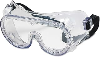MCR Safety 2235R Economy Polyvinyl Chloride Strap Indirect Ventilation General Purpose Goggle with Clear Frame and Clear Anti-Fog Lens