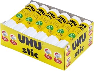 UHU Stic Glue Stick, 12-Pack Bulk Set: 21g Sticks – Washable – All Purpose School & Craft Adhesive for Kids, Scrapbooking, Office & Home Use – Dries Clear, Screw Cap, Strong, Solvent Free