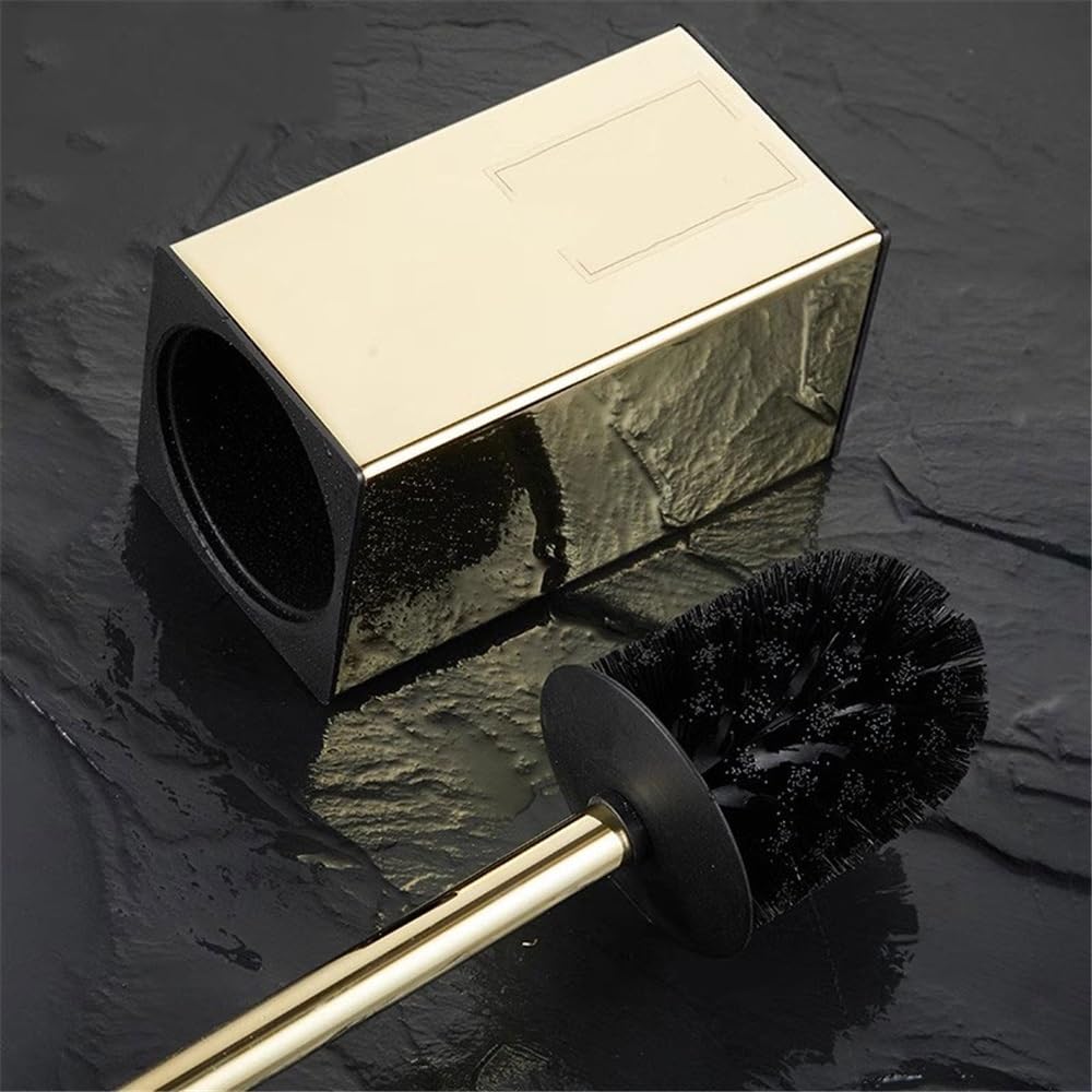 Compact Size Square Stainless Steel Toilet Brush Set with Lid Long Handle and Round Brushs Head Splash-Proof by FYorbitH – One Size, One Color, Model FYorbitH