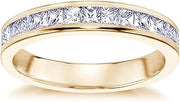 0.70 CT Princess Cut Diamond Wedding Band in 18K Yellow Gold Channel Setting | Engagement Rings For Women