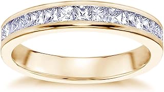 0.70 CT Princess Cut Diamond Wedding Band in 18K Yellow Gold Channel Setting | Engagement Rings For Women
