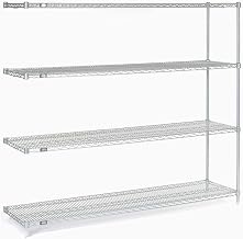 Nexel 5 Tier Silver Epoxy Wire Shelving Add-On Unit, 72" W x 21" D x 74" H