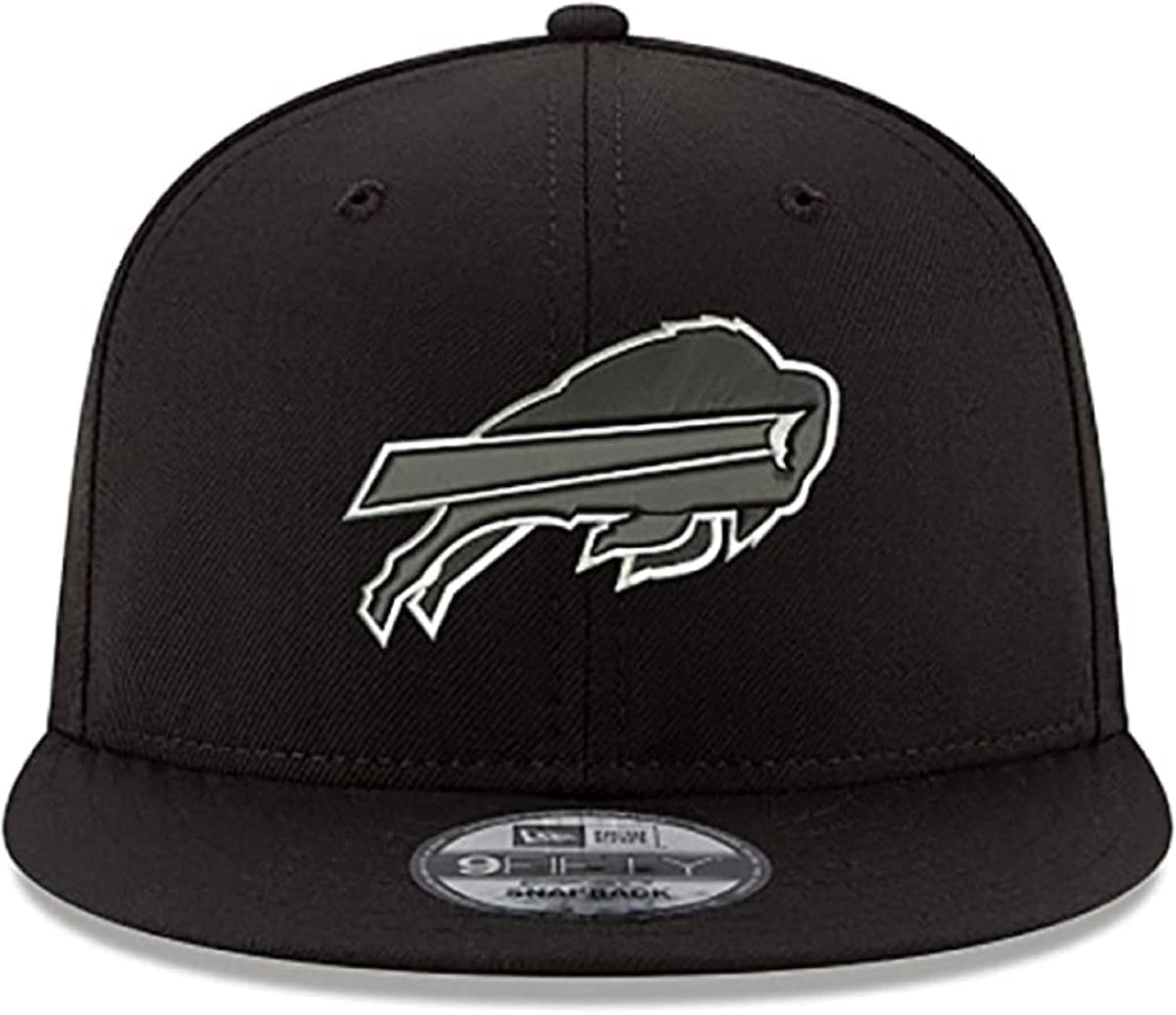NFL 9FIFTY Black White Adjustable Snapback Hat Cap One Size Fits All (Buffalo Bills) by New Era – Polyester, Buffalo Bills, Model Nfl Black White