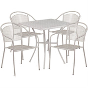 Flash Furniture Light Gray / 28" / 4 Round Chairs + Square Table Dining Sets