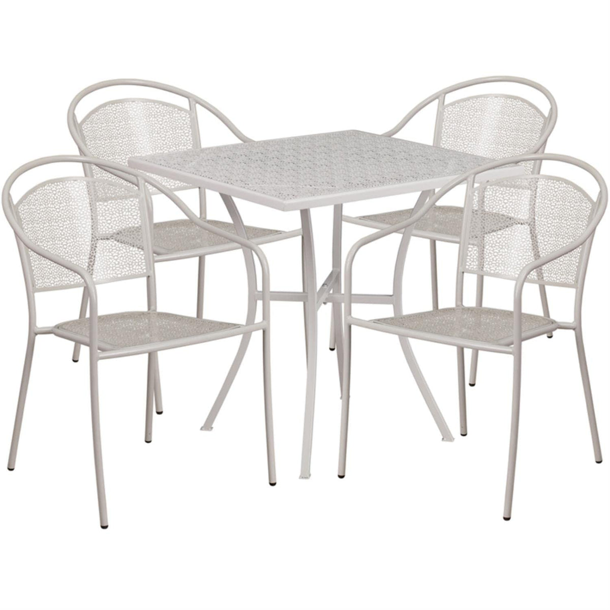 Flash Furniture Light Gray / 28" / 4 Round Chairs + Square Table Dining Sets