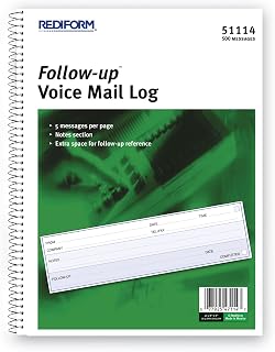 Rediform Voice Mail Message Log, 8 x 10-5/8, 500 Sets/Book