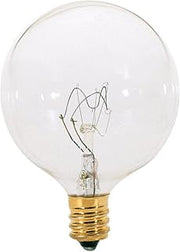 Satco S3822 120V Candelabra Base 25-Watt G16.5 Light Bulb, Clear