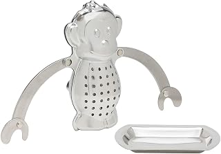 HIC Harold Import Co. HIC Tea Infuser with Drip Tray, Single, Monkey