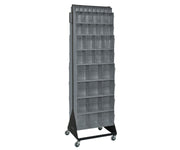 QUANTUM STORAGE SYSTEMS One Size / 18 Gray Tip Out Bins Multi-Sizes / Black Standing Shelf Units