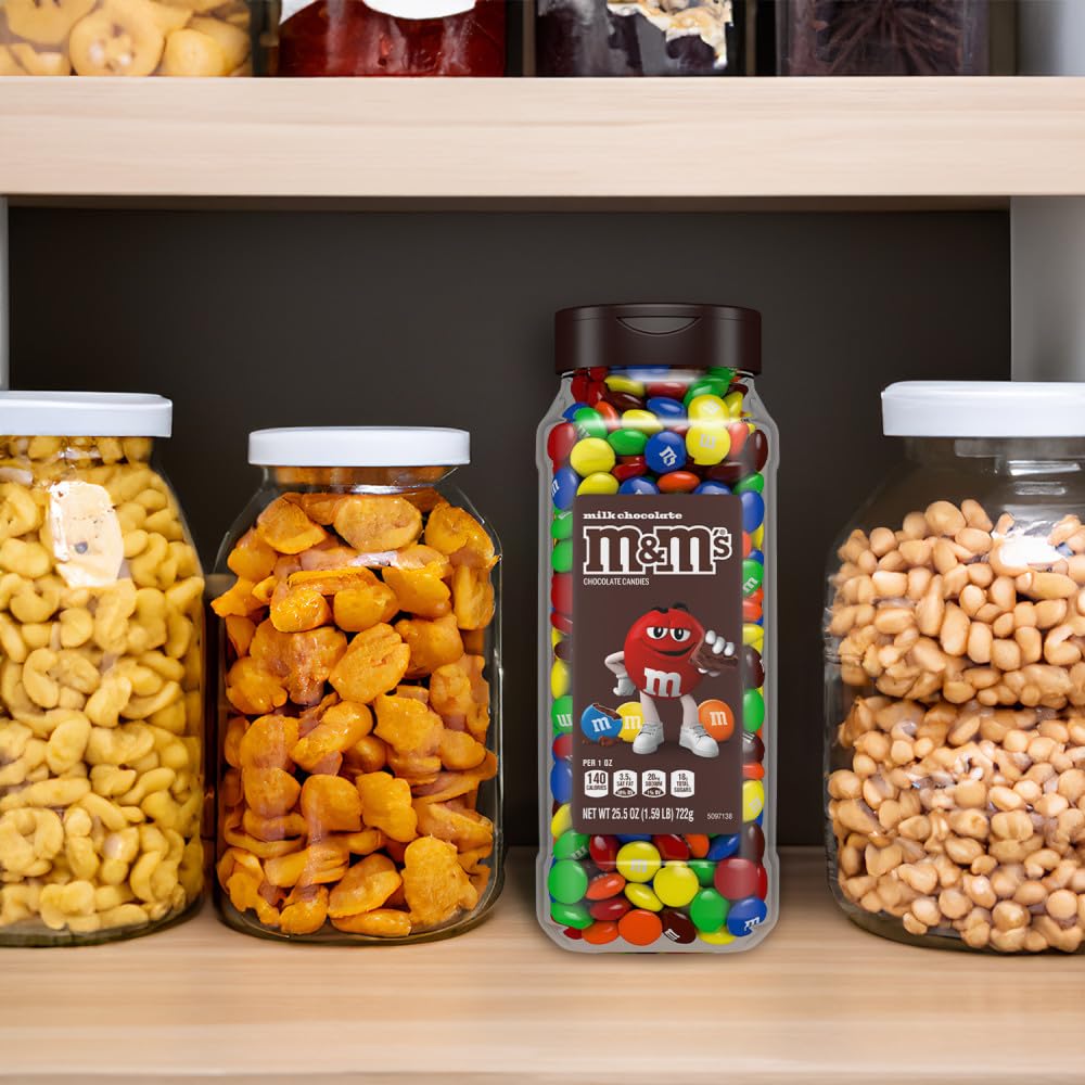 Milk Chocolate and Peanut Bulk Candy Jars by M&M's – Bite Size (Pack of 2), Pack of 4