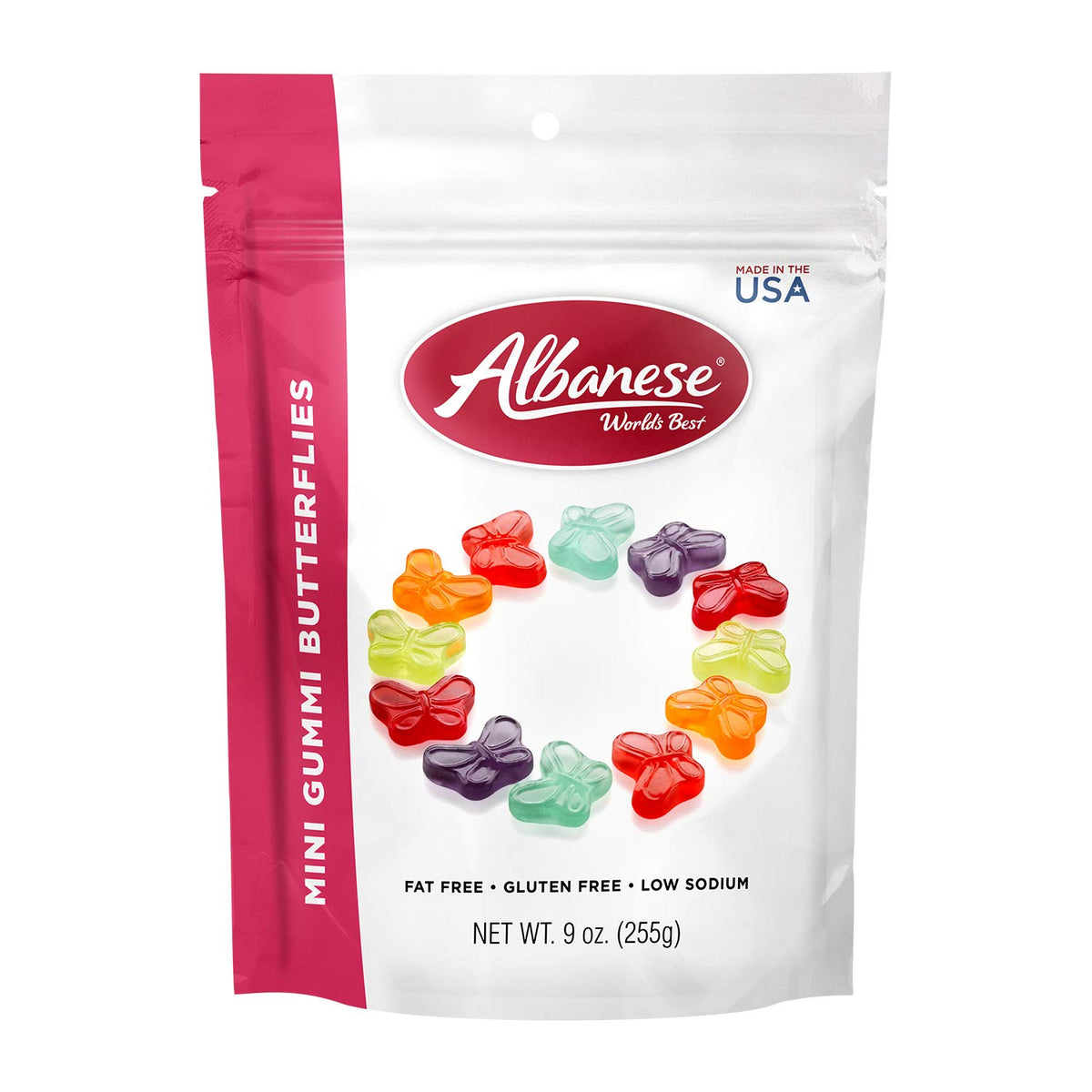 Albanese Mini Butterflies / 9 Ounce (Pack of 1) / Orange,Blue Gummy Candy
