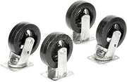 Global Industrial Mold-On Rubber Caster Kit 2 Swivel, 2 Rigid, 6" x 2"