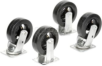 Global Industrial Mold-On Rubber Caster Kit 2 Swivel, 2 Rigid, 6" x 2"