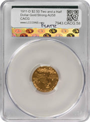 1911 D Indian Strong D Indian CAC AU by Generic – Gold