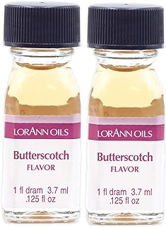 LorAnn Oils Super Strength Flavoring - Used For Candy Making, Flavoring, Baking, Hard Candy, & Flavor Oils - Bold, Natural Flavors 4X Stronger Than Extracts - Butterscotch, Pack of 2, 0.125 fl oz