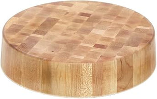 HUBERT Display Riser Round Melamine and Bamboo - 18" Dia x 4" H