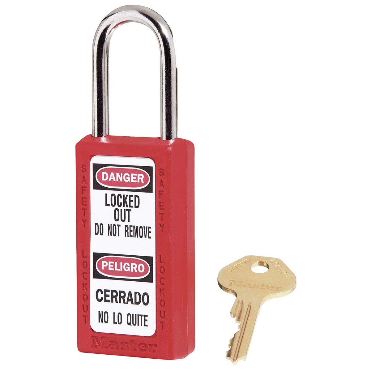 Master Lock Red / 5.25"L x 1.5"W x 3"H / Industrial Keyed Padlocks