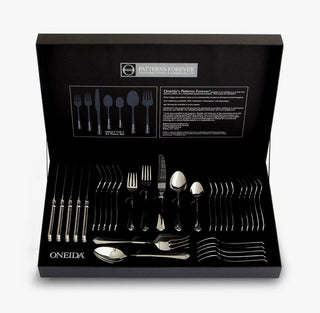 Juilliard 32 Piece With Storage Box by Oneida – 32 Piece, Stainless Steel, shiny silver, Model 2273032A
