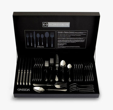Juilliard 32 Piece With Storage Box by Oneida – 32 Piece, Stainless Steel, shiny silver, Model 2273032A