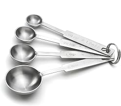 Tablecraft Heavyweight Stainless Steel Measuring Spoon Set [Set of 4]
