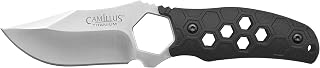Camillus Comb 7.25" Clip Point Blade Durable Corrosion-Resistant 420 Stainless Steel Outdoor Survival Hunting Fishing Camping Fixed Blade Knife, Molded Sheath with 4 Additional Functions Included