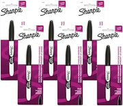 Sharpie Rub-A-Dub Laundry Marker, Fine Point, Black, 6 Count