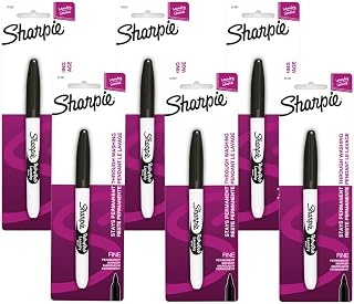 Sharpie Rub-A-Dub Laundry Marker, Fine Point, Black, 6 Count