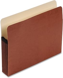 Pendaflex Pocket File, 5.25" Expansion, Letter Size, Red Fiber