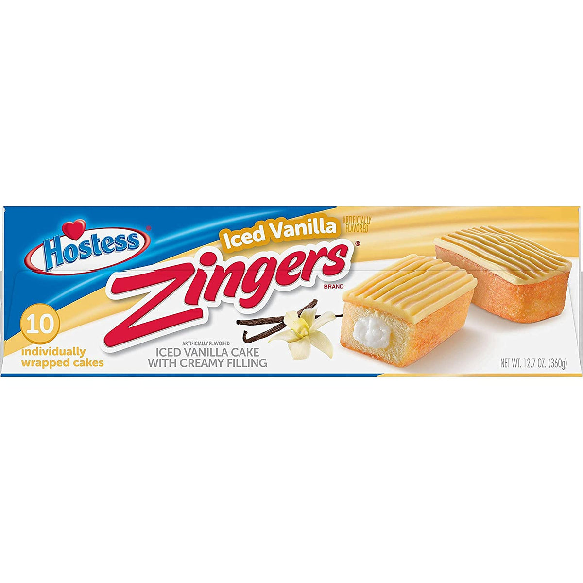 12.7oz Zingers Iced Vanilla Cake by Hostess – 1.27 Ounce (Pack of 20), Pack of 2