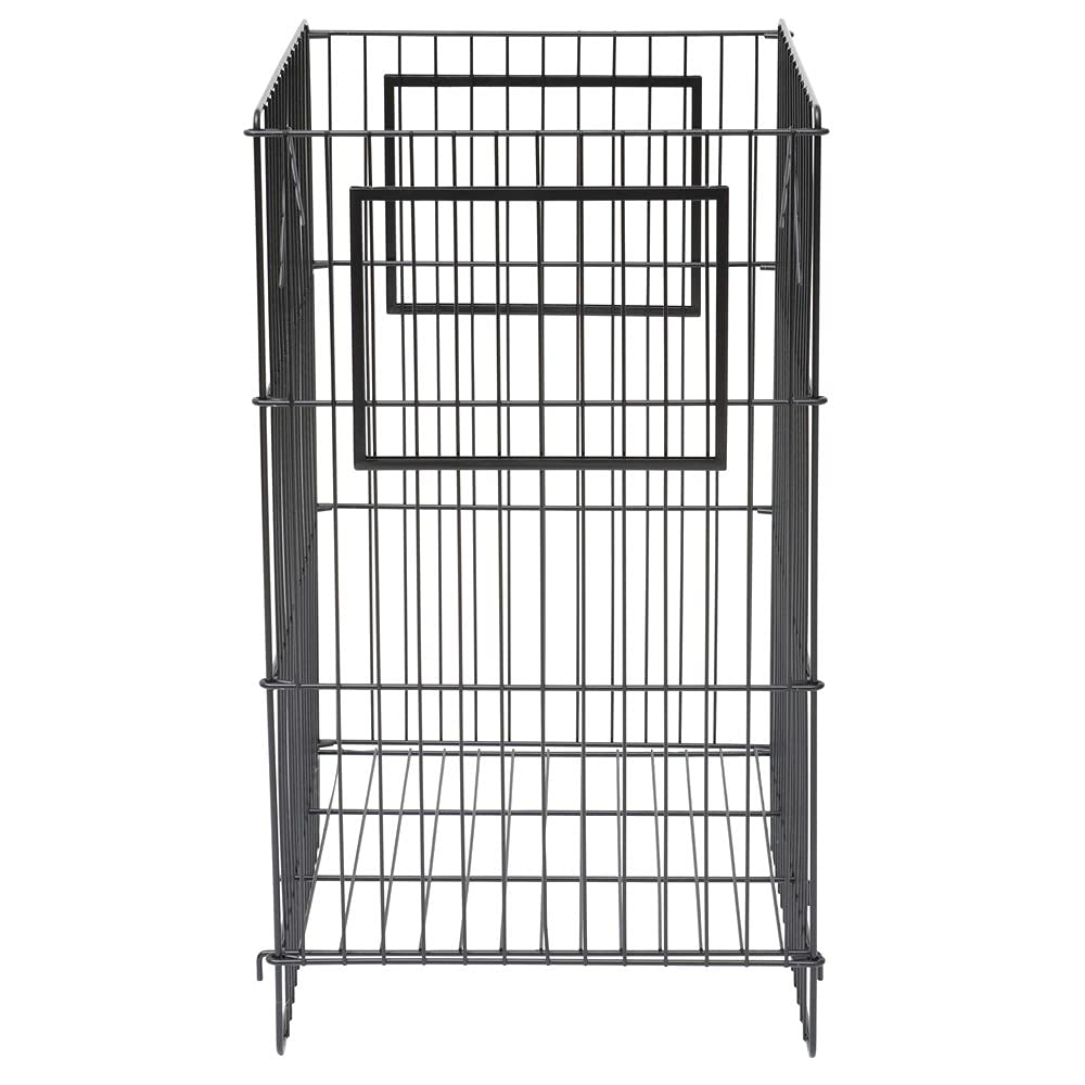 Wire Dump Bin - 18" W x 17" D x 30" H by HUBERT – Metal, Black, Model HEN-1916150