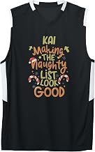 Kai Naughty List Funny Christmas Kai Name Personalized Adult & Youth Basketball Jersey