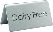 Service Ideas 1C-BF-DAIRYFREE-MOD Laser Cut Table Tent Sign, Dairy Free, 3" Length x 1.5" Width x 1.5" Height, Stainless Steel, Brushed Finish