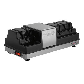 Commercial Professional Knife Sharpener with 3 Stations by Waring – One Size, Plastic, Black, Model WKS800