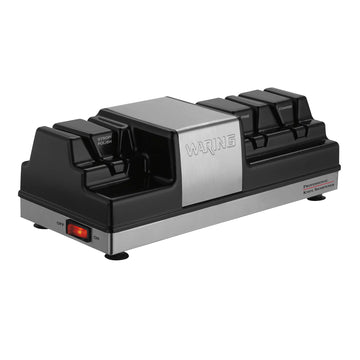 Commercial Professional Knife Sharpener with 3 Stations by Waring – One Size, Plastic, Black, Model WKS800