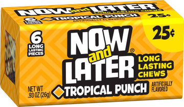 Now and Later Tropical Punch Long Lasting Chew Candy - 24 per pack -- 12 packs per case. by Ferrara – 2 oz, Pack of 12