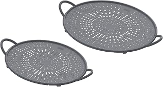 Kuhn Rikon Splash Guard Silicone Set of 2 Grey for Frying Pans and Woks