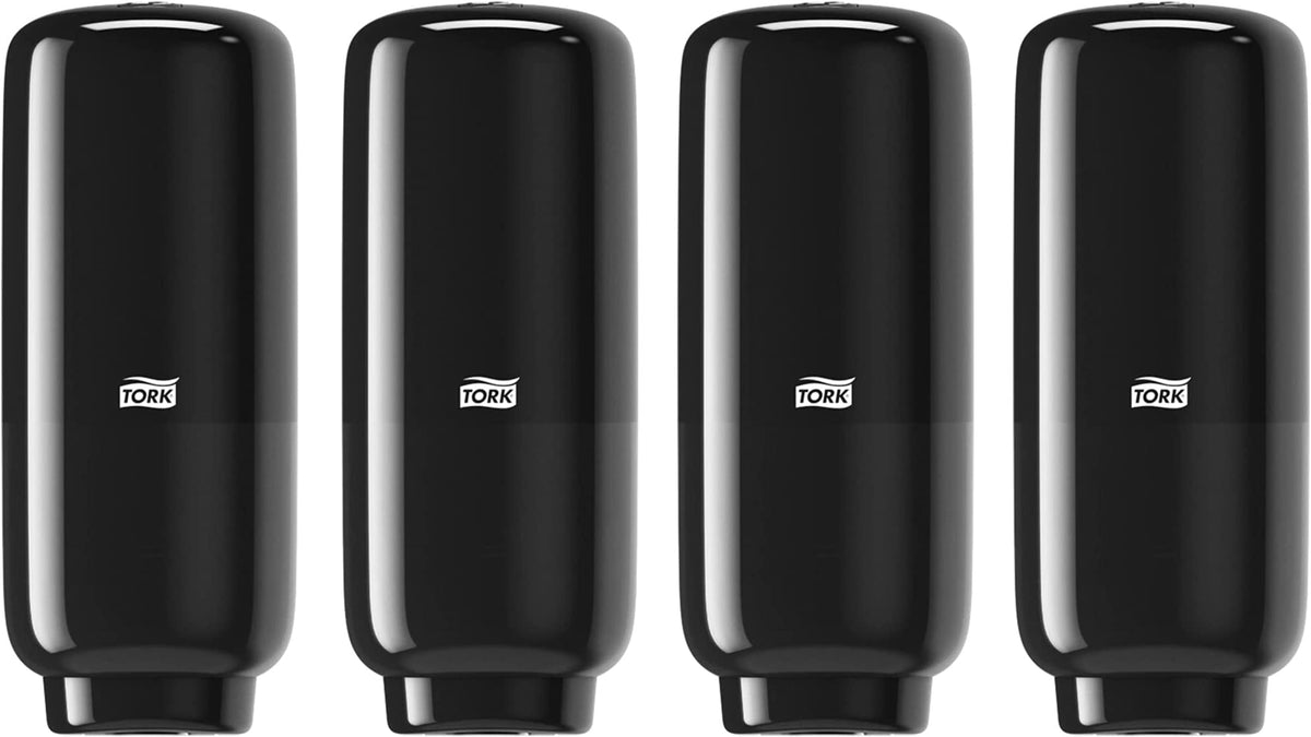 Tork Intuition Sensor Skincare Dispenser Black S4 – for Hand Soap and Hand Sanitizer, Elevation Range, 571608 (Pack of 4)