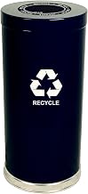 Witt Industries 15RTBK-1H Steel 24-Gallon 1 Opening Recycling Container with 1 Metal Liner, Legend "Recycle", Round, 15" Diameter x 32" Height, Black