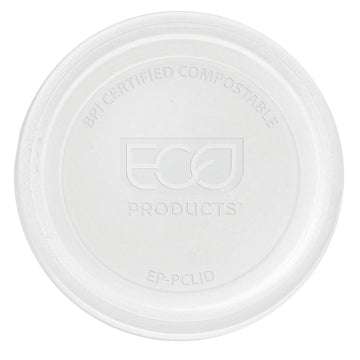Eco-Products Compostable Clear PLA Plastic Portion Cup Lids, Case of 2000, Fits 2-4oz Food Containers, Renewable Plant-Based,