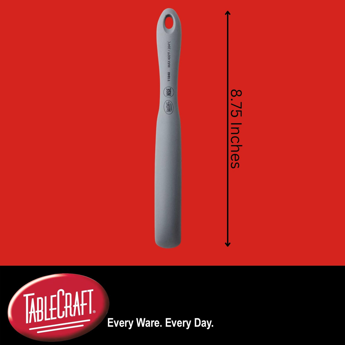 Tablecraft Narrow Spatula Spurtle / 8.7 Inches / Gray Spatulas