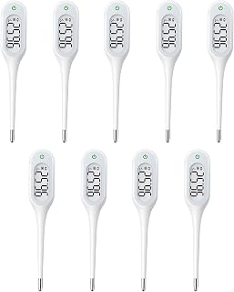8 Seconds Basal Thermometer for Adult & Kids, Accurate & Safe Thermometer (9 Pack)