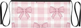 Pink Bow Waist Apron with 3 Pockets Waiter Server Short Aprons 25.2x11.8 Inch Stain Resistant Apron for Kitchen Garden Restaurant 1 Pack