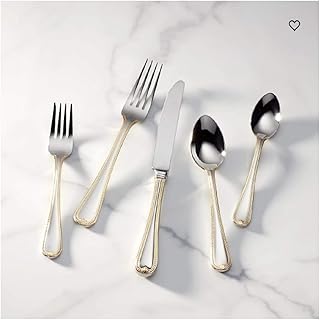 Lenox Vintage Jewel Gold 20-Piece Flatware Set, 3.20 LB, Metallic
