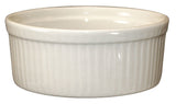 Ceramic Fluted Ramekin by International Tableware – 8 oz, 8.0 ounces, Ceramic, American White/Brown Band/Speckles, Model RAMF-10-AW