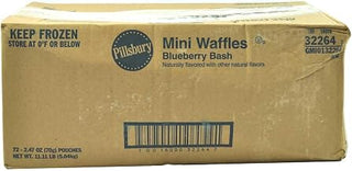 Pillsbury Blueberry Bash Mini Waffles, 2.47 Ounce -- 72 per case.