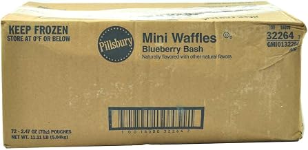 Pillsbury Blueberry Bash Mini Waffles, 2.47 Ounce -- 72 per case.