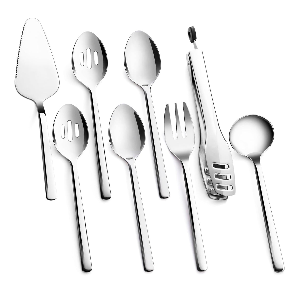 Kingstone Serving Utensils Set, 8 Piece, Silver