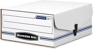 Bankers Box Binder-Pak Storage File, 9-1/8 quot;x11-3/8 quot;x4-3/4 quot;, White/Blue
