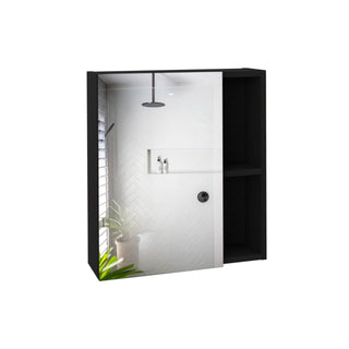 Labelle Medicine Cabinet with Mirror by Tuhome – Engineered Wood, Black, Model GLW4766